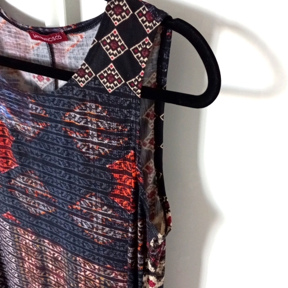 🇨🇦 Medium san Francisco lightweight spandex polyester midi dress aztec pattern - Picture 4 of 5